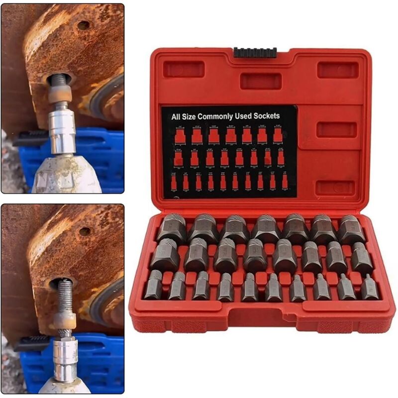 Kit D'extraction De Vis Professionnel 25 PièCes, Kit D'extraction De Vis Endommagées, Extracteur De Vis Avec étui De Transport Pour Retirer Les