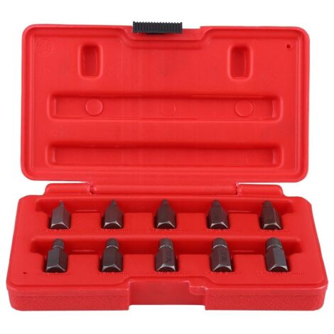 Kit di 10 estrattori per viti da 3,2 a 10,3 mm per prigionieri danneggiati dalla ruggine.