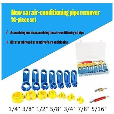 Kit di 16 strumenti per scollegare il tubo del carburante dell'aria condizionata per auto KZQ, sostituzione del compressore, tubo dell'aria condizionata, strumenti per la riparazione dell'auto