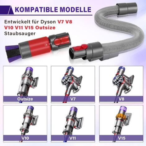 Kit di 2 spazzole antigraffio per aspirapolvere Dyson, per accessori Dyson v7 V8 V10 V11 V15, con tubo flessibile di prolunga, per accessori universali per aspirapolvere Dyson