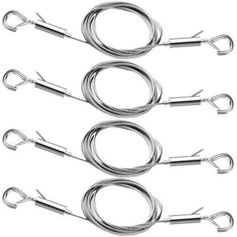 Kit di 4 cavi regolabili per appendere quadri,corda in acciaio inossidabile resistente che supporta fino a 66libbre,perfetto per appendere opere d'arte,specchi,cornici e facile installazione,lungo 3m
