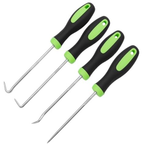 Kit di 4 ganci e punte da 17 cm per la rimozione di tubi flessibili e guarnizioni - acciaio al cromo vanadio, impugnatura ergonomica