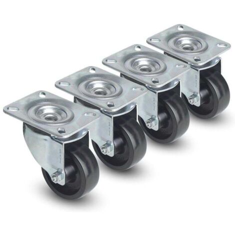 Kit di 4 Ruote con Fissaggio a 4 Punti per Armadi Server Serie Lite - Ruote Silver per Facile Spostamento e Stabilit�