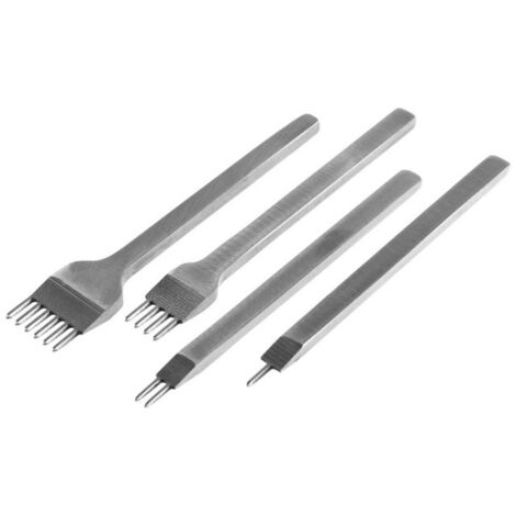Kit di 4 utensili per perforazione, perforatrice per artigianato in pelle fai da te da 4 mm, perforatrice per allacciatura con cuciture a diamante per artigianato