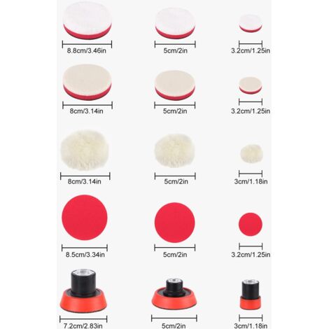 Kit di 44 tamponi per lucidatura, tampone per lucidatura, spugna per lucidatura, cera per lana lucidante, kit per lucidatura auto, con adattatore per trapano M14 per trapano