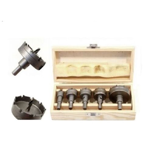 KIT DI 5 FRESE A TAZZA HSS DENTI IN METALLO DURO DA 18 30 32 35 55MM PER MURO