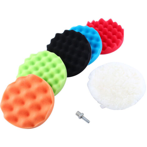 Kit di 7 tamponi lucidanti in spugna da 6" per lucidatrice per auto, kit adattatore per trapano M14