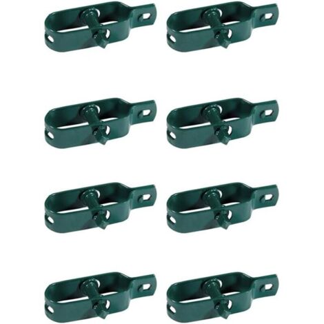 Kit di 8 tenditori per filo rivestito in plastica verde per recinzioni, reti, stendibiancheria, recinzioni metalliche da giardino, per pali, set da 8 pezzi