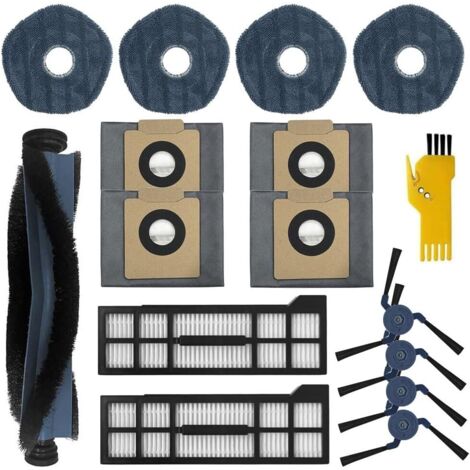 Kit di accessori applicabili per parti di ricambio per aspirapolvere robot eufy X10 Pro Omni 15 confezioni 1 spazzola principale, 2 filtri, 4 spazzole laterali, 4 mop, 4 sacchetti per la polvere