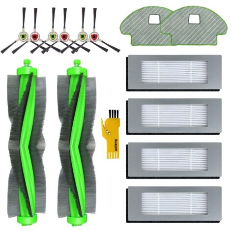 Kit di accessori di ricambio per iRobot Roomba Combo R111840 R1138 Robot aspirapolvere 14 confezioni 2 spazzole principali, 4 filtri, 6 spazzole laterali, 2 panni mop
