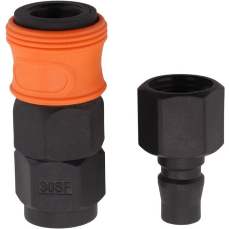 Kit di accessori per compressore d'aria pneumatico in plastica e acciaio con connettore rapido tipo C - Arancione (PF+SF-30)