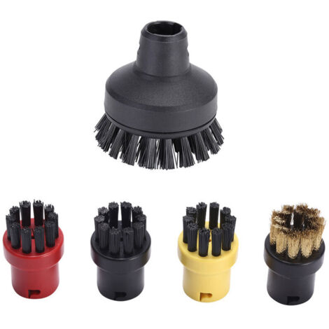 Kit di accessori per pulizia ugelli per pulizia a vapore con spazzola rotonda da 5 pezzi per Karcher SC1 SC2 SC3 SC4 SC5 SC7 CTK10