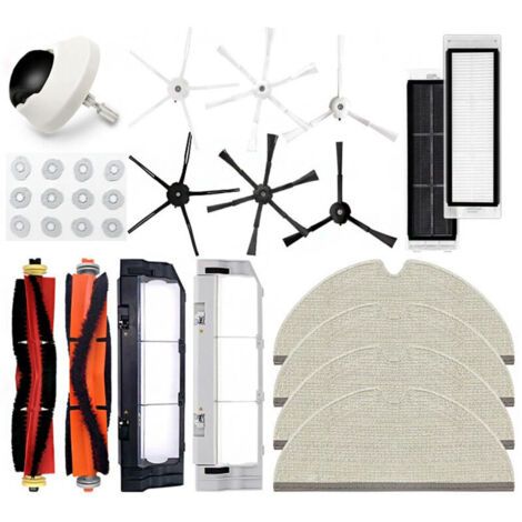 Kit di accessori per robot aspirapolvere S5/T6/T7, comprendente spazzola rotante, spazzola laterale, filtro e panno per la pulizia.