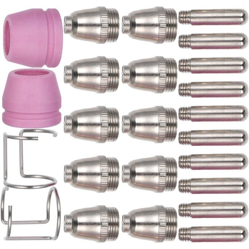 Kit di accessori per taglio al plasma da 24 pezzi per taglierina Cut-60, ugelli per elettrodi in rame conduttivo Ag60 SG55, materiali di consumo per