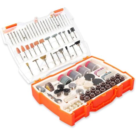 Kit di accessori per utensili rotanti da 361 pezzi, kit per foratura, lucidatura e levigatura, smerigliatrice elettrica con attacco da 1/8", attacco universale per tagliare, levigare, carteggiare, aff