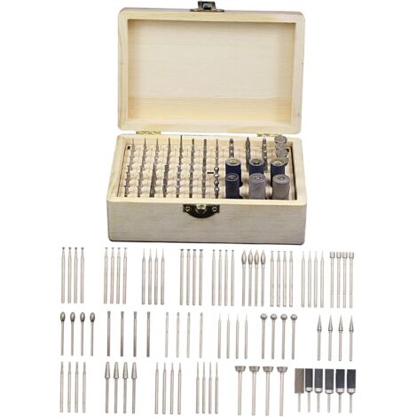 Kit di accessori per utensili rotanti da 86 pezzi, kit di lucidatura con punte diamantate per levigatura, lucidatura, taglio, intaglio di legno, pietra, gioielli, vetro, ceramica con custodia in legno