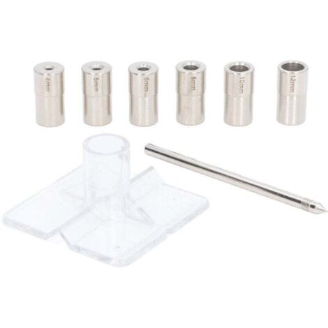 Kit di ancoraggio autocentrante da 8 pezzi, 6 dimensioni di diametro interno, set di localizzatori di guida di perforazione in acciaio legato