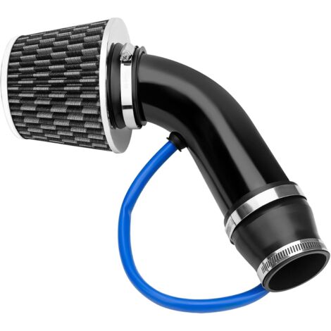 Kit di aspirazione aria fredda, tubo di aspirazione aria fredda universale per auto da 3 pollici, kit tubo di flusso di induzione del filtro per auto in alluminio (nero)