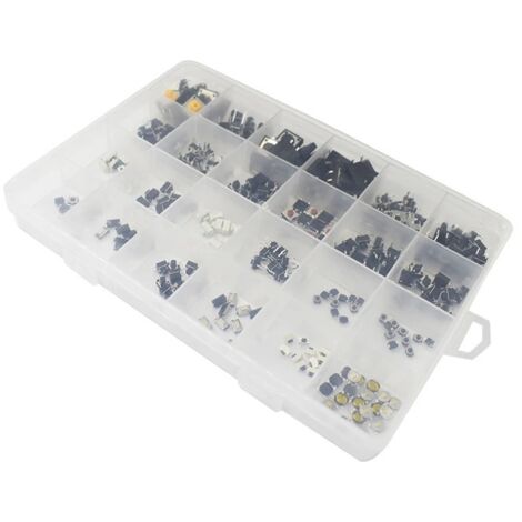Kit di assortimento di pulsanti tattili micro momentanei da 500 pezzi, 25 valori, assortimento di pulsanti tattili, per chiave telecomando
