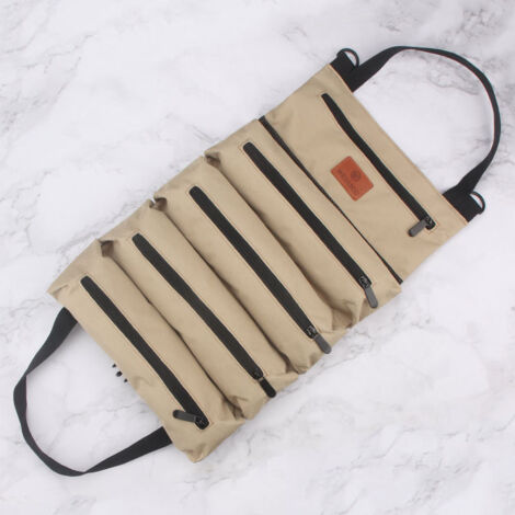 Kit di attrezzi in tessuto, borsa portautensili portatile per auto, borsa portautensili per elettricisti, kit di attrezzi per ferramenta, cachi
