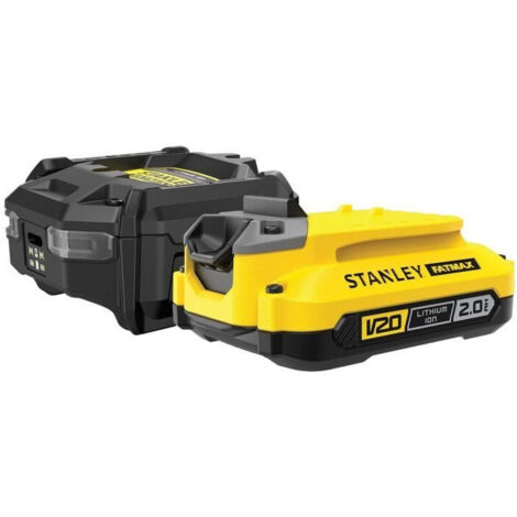 Kit di avviamento - STANLEY FATMAX V20 - SFMCB10D1-QW - Caricabatterie 1,25A + 1 Batteria 18V 2Ah