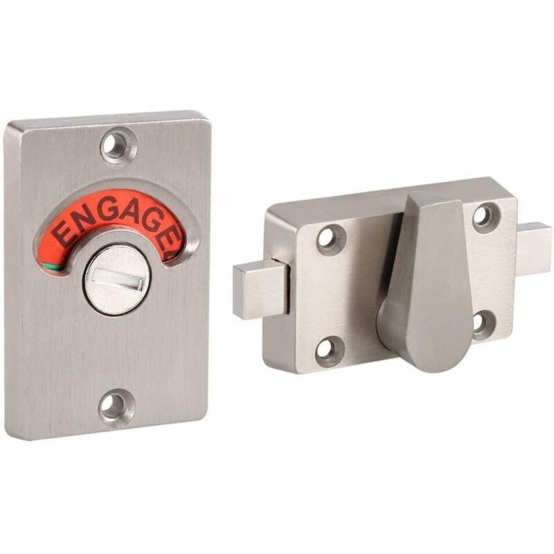 Kit di blocco indicatore, chiavistello in acciaio inossidabile, serratura per porta, chiavistello di segnalazione per bagno, WC, WC con accessori