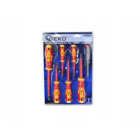 Kit di cacciaviti isolati 1000V 7 pezzi + probe GEKO