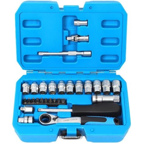 Kit di chiavi a bussola a cricchetto, 29 pezzi, kit di chiavi dinamometriche a bussola a cricchetto, set di cacciaviti per strumenti di riparazione auto fai da te