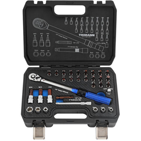 Kit di chiavi dinamometriche di precisione RASTKY da 1/4", set di attrezzi resistenti per la riparazione di biciclette con una varietà di inserti a bussola, ideale per gli appassionati di mountain bik