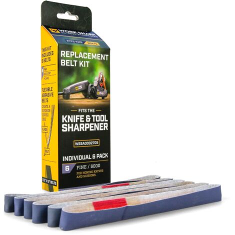 Kit di cinghie a grana fine WORK SHARP – WSSA0002705 Kit di cinghie per affilatrice di coltelli e utensili – Abrasivi di alta qualità in carburo di silicio per attività di affilatura di coltelli