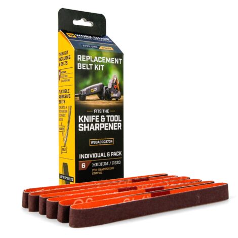 Kit di cinghie a grana media WORK SHARP – WSSA0002704 Kit di cinghie per affilatrice di coltelli e utensili – Abrasivi di alta qualità in ossido di ceramica per attività di affilatura
