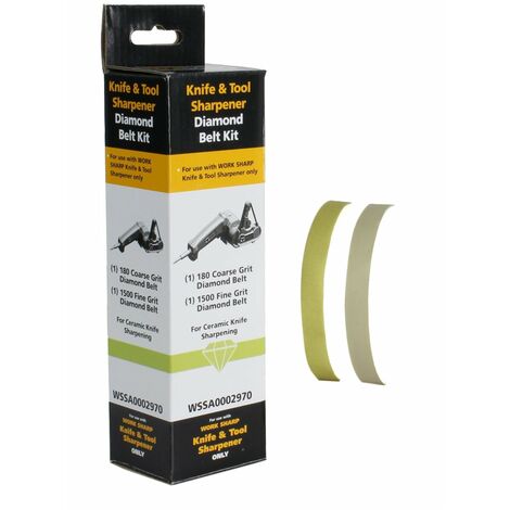 Kit di cinghie diamantate WORK SHARP – WSSA0002970 Kit di cinghie per affilatrice di coltelli e utensili – Abrasivi diamantati di alta qualità per l'affilatura di coltelli in ceramica