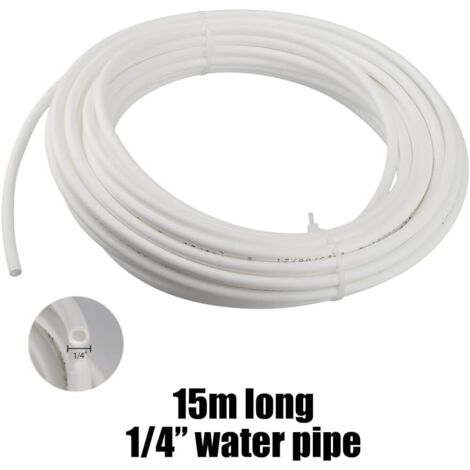 Kit di collegamento idrico per frigorifero da 15 m, comprensivo di tubo dell'acqua (6,35 mm) e accessori per sistemi a osmosi inversa, adatto per frigoriferi, sistemi a osmosi inversa e acquari