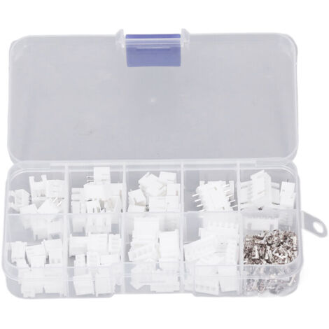 Kit di connettori JST da 230 pezzi, guscio in plastica, contatti in ottone, kit di connettori maschio/femmina XH2.54mm a 2P, 3P, 4P e 5P.