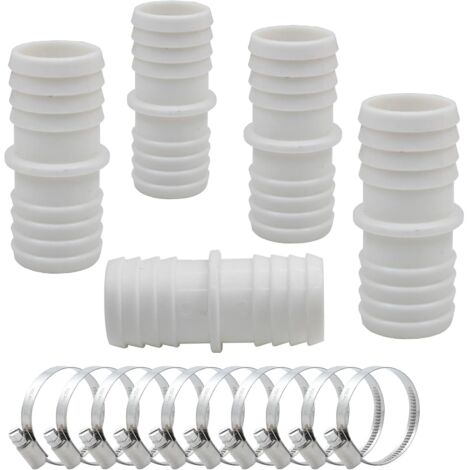 Kit di connettori per tubi flessibili per piscina, 5 pezzi (diametro da 32 mm a 32 mm), con 10 cinghie di fissaggio, raccordi universali per tubi flessibili della pompa filtro.