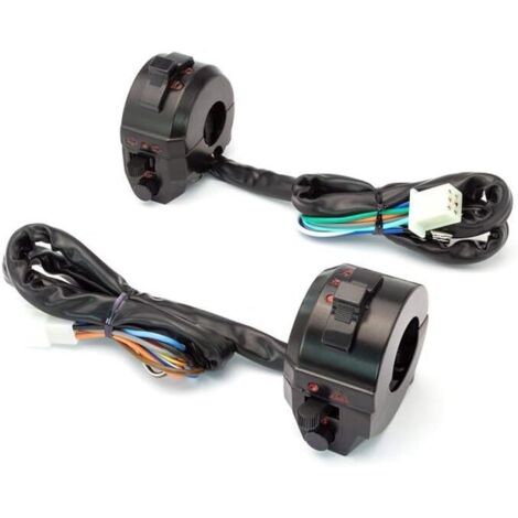 Kit di controllo interruttore universale per moto per guide da 22 mm 7/8" - Kit fai da te completo per Cafe Racer, Scrambler e altro (metallo)