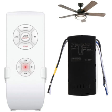 Kit di controllo remoto wireless per ventilatore a soffitto con 4 timer e 3 velocità, interruttore di controllo per ventilatore con lampada a 220 V per casa e ufficio
