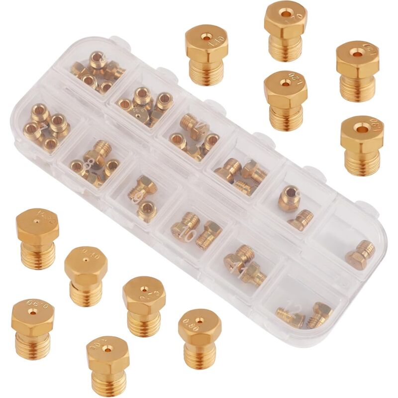 Kit di conversione per fornello a gas propano (36 pezzi), punte di ricambio in ottone per bruciatori a gas propano.