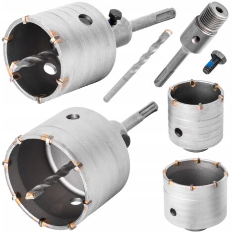 Kit di corone per trapano SDS+ per cemento, pietra e mattone 65-80 mm