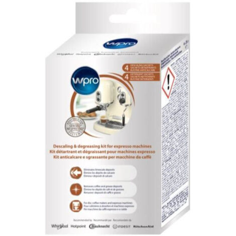Kit di decalcificazione e sgrassatura per macchine a cialde e per caffè espresso.
