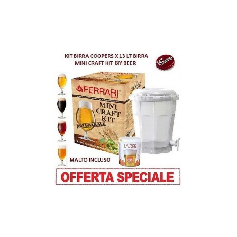 Image of Kit di fermentazione birra coopers mini kit biy + malto x 13LT completo offerta