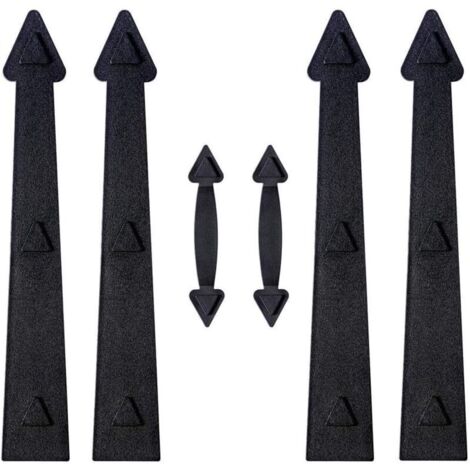 Kit di ferramenta decorativa per porta da garage magnetica, cerniere e maniglie decorative, nero