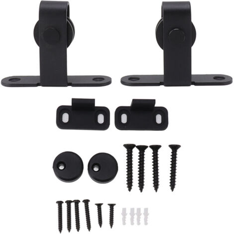 Kit di ferramenta per porte scorrevoli del fienile, kit di ferramenta per porte scorrevoli del fienile per impieghi gravosi, scorrimento fluido e silenzioso, acciaio al carbonio