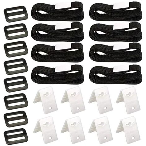Kit di fissaggio per copertura solare per piscina, cinghie di fissaggio, clip e fibbie, kit universale di cinghie per copertura solare per piscina, per copertura per piscina (8 pezzi)