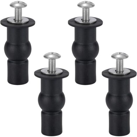 Kit di fissaggio per sedile WC, cerniera per sedile WC, viti di fissaggio per sedile WC per sedili WC generici, 4 pezzi, nero