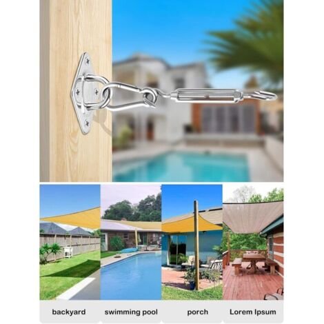 Kit di fissaggio per tendalino, kit di accessori per vela ombreggiante con cavo in acciaio inox da 30 m, kit di fissaggio per vela ombreggiante da giardino in acciaio inox