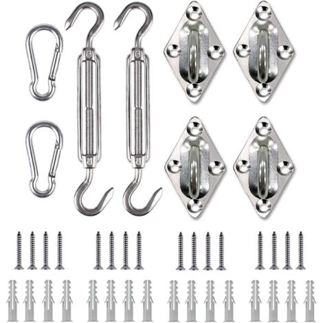 Kit di fissaggio per vela ombreggiante, kit di ferramenta per vela ombreggiante, kit di montaggio per tenda in acciaio inossidabile 304, fissaggio per vela ombreggiante rettangolare