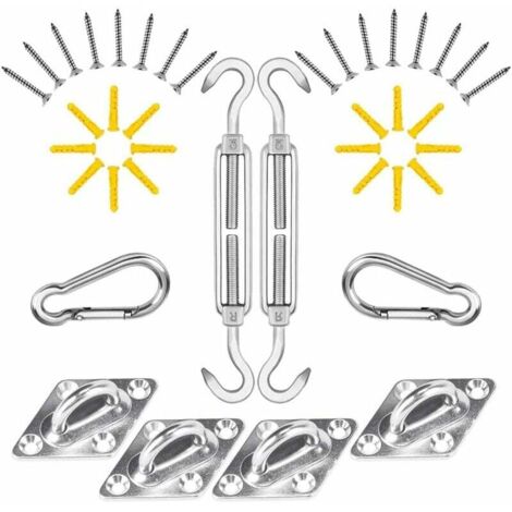 Kit di fissaggio per vele ombreggianti, kit di montaggio per albero di 40 pezzi per vele ombreggianti, kit di fissaggio per vele ombreggianti in acciaio inossidabile, kit di montaggio per vele ombregg