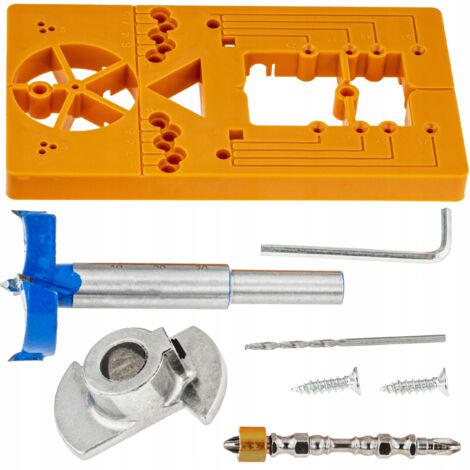Kit di frese per cerniere a scatola 35 con guida e modello