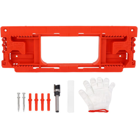 Kit di installazione per fresatrice in plastica, dima di posizionamento per cerniere da 2-1/2 a 6 pollici, spessore porta 1-3/8 pollici